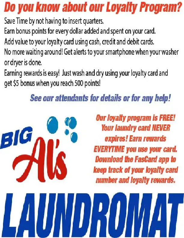 Big Al's Laundromat Self Serve and Wash Dry Fold Drop Off Service thumbnail 10