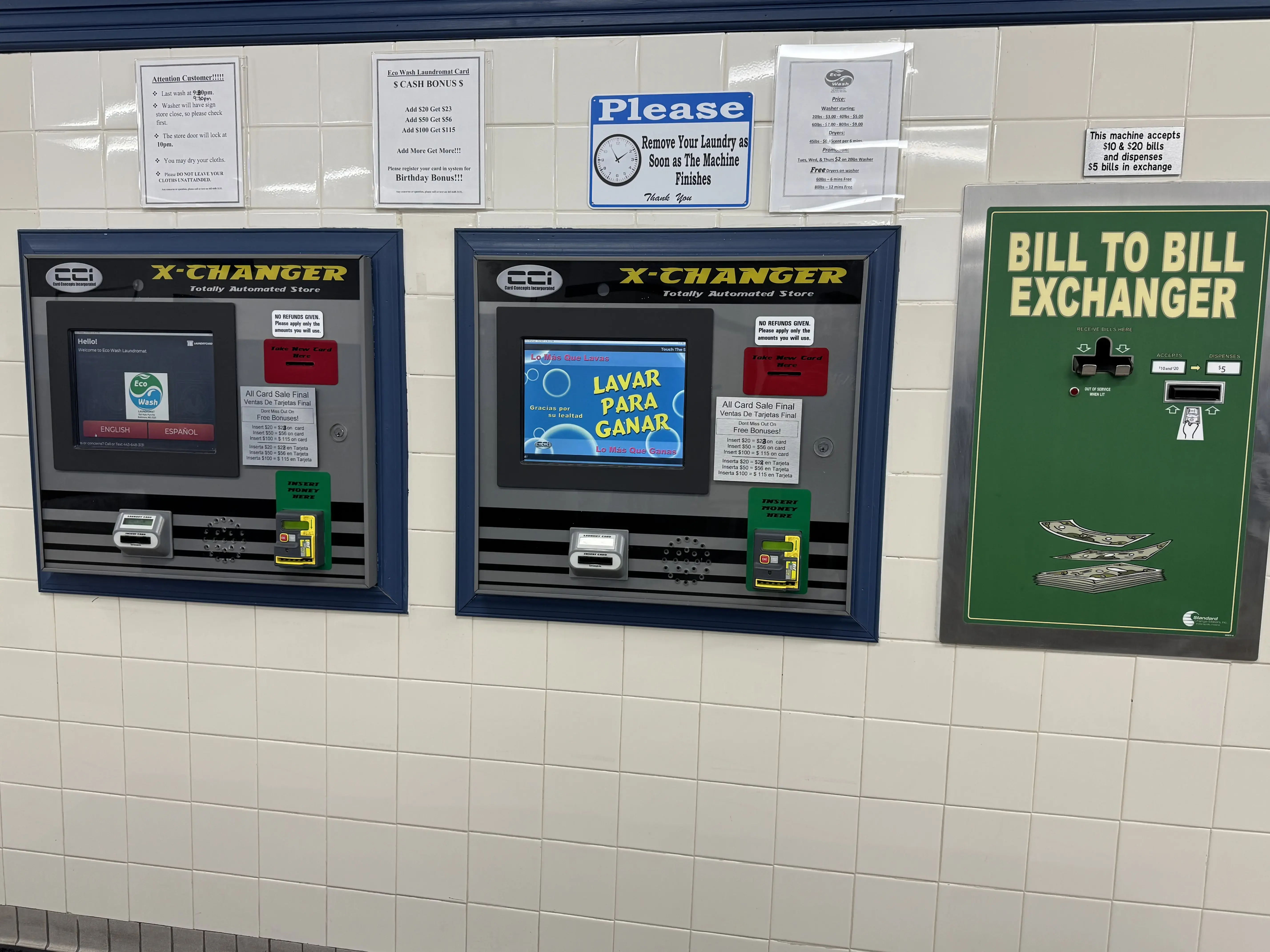 Eco Wash Laundromat - Essex location