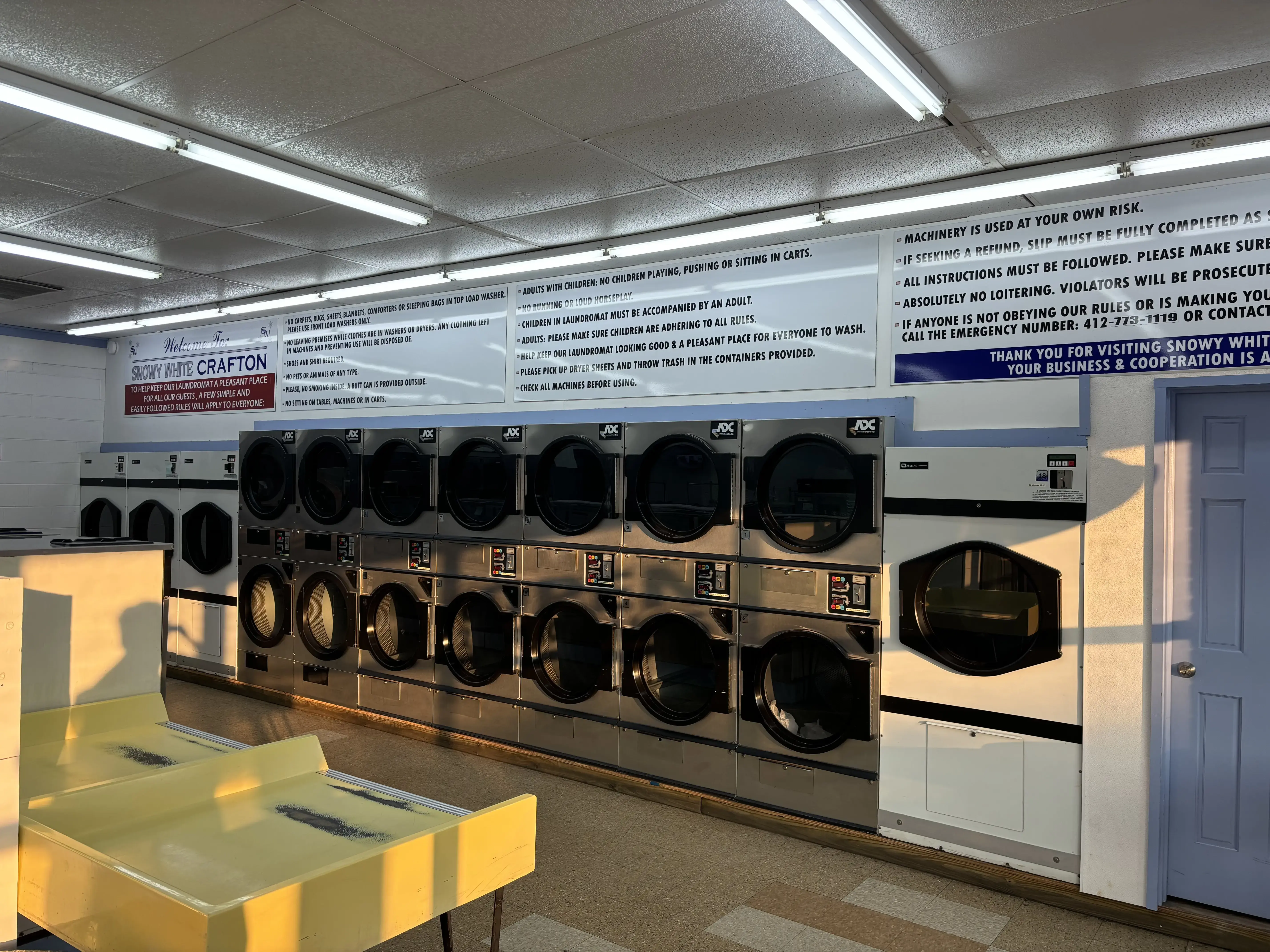 Snowy White Laundromat location