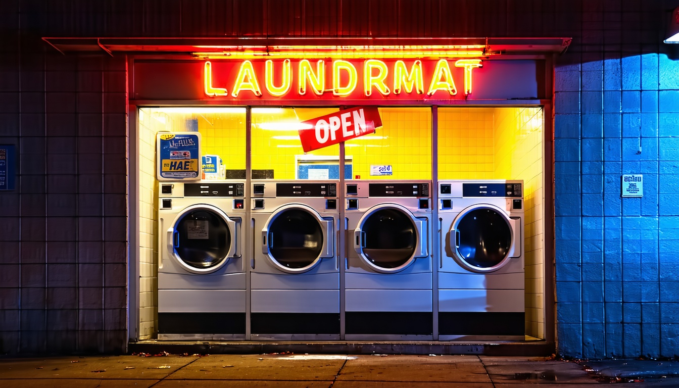 24/7 service at a laundromat